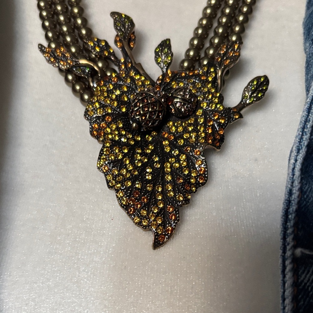 Vintage Heidi Daus Oak Leaf & Acorns Necklace - Picture 5 of 10